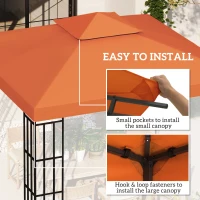 Outsunny 10' x 10' Square 2-Tier Gazebo Canopy Replacement Top Cover Outdoor Garden Sun Shade, Orange(m-5)