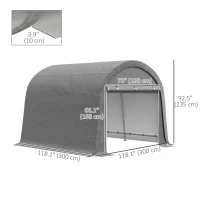 Outsunny 10' x 10' Outdoor Storage Tent, Heavy Duty and Waterproof Portable Shed for Bike, Motorcycle & Garden Tools, Light Grey(m-3)