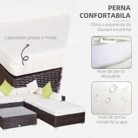 Outsunny 6 Pieces Patio Furniture Set, Deluxe Garden Wicker Sectional Sofa Set Outdoor Patio Sofa Furniture All Weather Resistant w/Cushion Seat for Porch Garden Poolside Balcony(m-6)