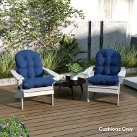 Outsunny Adirondack Chair Cushions Set of 2, Tufted High Back Patio Non-Slip Cushions for Adirondack Chairs, Navy Blue(m-8)