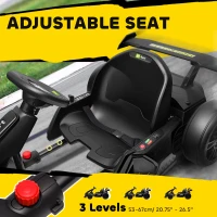 Aosom 24V 7.5 MPH Electric Go Kart with Adjustable Seat, Slow Start, Black(m-6)