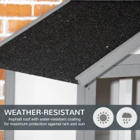 PawHut Wooden Bird Aviary Parrot Cage Pet Furniture with Removable Bottom Tray, 2 Doors, Asphalt Roof, 4 Perches, Light Grey(m-4)