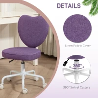 HOMCOM Heart Love Shaped Back Design Office Chair with Adjustable Height, Purple(m-6)
