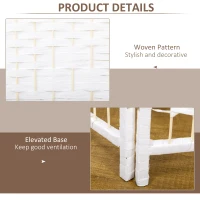 HOMCOM 6 Panel Folding Room Divider Portable Privacy Screen Wave Fiber Room Partition for Home Office White(m-6)