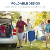 Outsunny Outdoor Sun Lounger, Folding Chaise Lounge with 4-level Adjustable Backrest, Blue(m-6)