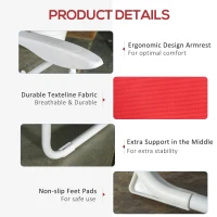 Outsunny Outdoor Sun Lounger, Folding Chaise Lounge with 4-level Adjustable Backrest, Red(m-5)