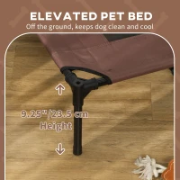 PawHut Elevated Dog Bed with Canopy, Portable Raised Dog Cot for XL Sized Dogs, Indoor & Outdoor, 48" x 36" x 43", Coffee(m-7)