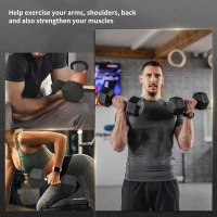 Soozier 2 x 45lbs Rubber Hex Dumbbells Weight Dumbbell Hand Weight Barbell for Body Fitness Training for Home Office Gym, Black(m-7)