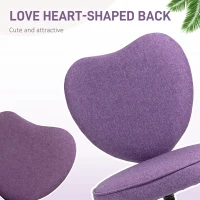 HOMCOM Heart Love Shaped Back Design Office Chair with Adjustable Height, Purple(m-5)