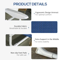 Outsunny Outdoor Sun Lounger, Folding Chaise Lounge with 4-level Adjustable Backrest, Blue(m-5)