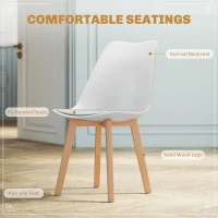 HOMCOM Round Dining Table Set for 4 with Pedestal Base, PU Padded Seats, for Small Space, Apartment, White(m-7)