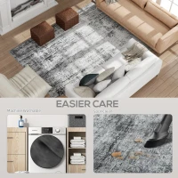 HOMCOM Area Rug for Living Room 8x10, Modern Abstract Machine Washable Rug, Non-Slip Carpet for Bedroom, Dining Room, Grey(m-5)