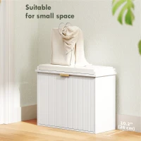 HOMCOM Entryway Bench with Padded Seat and Flip-Drawers, Holds up to 265lbs, Shoe Storage Bench for 6 Pairs of Shoes, White(m-4)