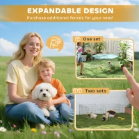 PawHut Foldable Pet Playpen with Top Cover, Portable Heavy Duty Dog Pen for Dogs, Cats, Chickens, Rabbits, 6 Pannels Dog Fence Outdoor/Indoor(m-9)