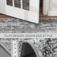 HOMCOM Area Rug for Living Room 8x10, Modern Abstract Machine Washable Rug, Non-Slip Carpet for Bedroom, Dining Room, Grey(m-7)