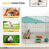 PawHut Foldable Pet Playpen with Top Cover, Portable Heavy Duty Dog Pen for Dogs, Cats, Chickens, Rabbits, 6 Pannels Dog Fence Outdoor/Indoor(m-7)