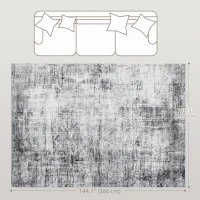 HOMCOM Area Rug for Living Room 9x12, Modern Abstract Machine Washable Rug, Non-Slip Carpet for Bedroom, Dining Room, Grey(m-3)