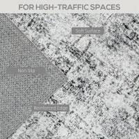 HOMCOM Area Rug for Living Room 9x12, Modern Abstract Machine Washable Rug, Non-Slip Carpet for Bedroom, Dining Room, Grey(m-4)