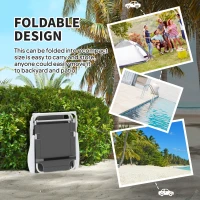 Outsunny Outdoor Sun Lounger, Folding Chaise Lounge with 4-level Adjustable Backrest, Charcoal Grey(m-6)