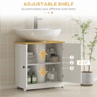 kleankin Bathroom Vanities Under Sink Storage Cabinet Cupboard with 2 Doors, 23.5" x 11.75" x 24", White(m-5)