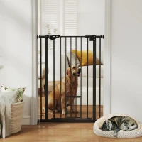 PawHut 41" Easy Open Indoor Dog Gates for Doorways, House, Stair - Black(m-8)