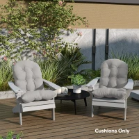 Outsunny Adirondack Chair Cushions Set of 2 with Ties, Light Grey(m-9)