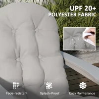 Outsunny Adirondack Chair Cushions Set of 2 with Ties, Light Grey(m-5)