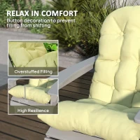 Outsunny Adirondack Chair Cushions Set of 2, Tufted High Back Patio Non-Slip Cushions for Adirondack Chairs, Beige(m-4)