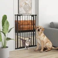 PawHut 41" Easy Open Indoor Dog Gates for Doorways, House, Stair - Black(m-1)