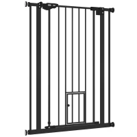 PawHut 41" Easy Open Indoor Dog Gates for Doorways, House, Stair - Black(m-11)