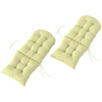 Outsunny Adirondack Chair Cushions Set of 2, Tufted High Back Patio Non-Slip Cushions for Adirondack Chairs, Beige(m-1)