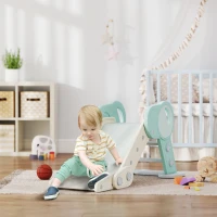 Qaba Toddler Slide, Indoor Foldable Kids Slide for 1.5-3 Years Old, Green(m-2)