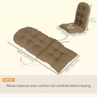 Outsunny Adirondack Chair Cushions Set of 2 with Ties, Khaki(m-3)