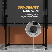 Soozier Full Size Table Tennis Table, Folding Ping Pong Table with Net, Paddles, Balls and Wheels, Blue(m-6)