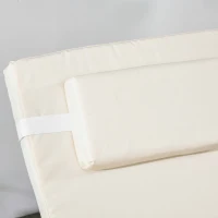 Outsunny Outdoor Lounger, Patio Lounger with 5-Level Adjustable Back, Headrest for Poolside, Garden, Backyard, Cream White(m-9)