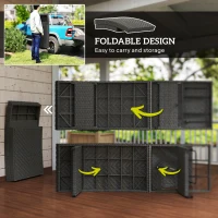 Outsunny Rattan Folding Outdoor Lounger Chair Recliner with 5-Level Adjustable Backrest, Wheels for Garden, Patio, Mixed Brown(m-7)