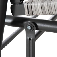 Outsunny 2 Seater Wicker Outdoor Glider Bench, Patio Swing Garden Bench, Garden Loveseat Rocking Chair, w/ Extra Wide Seat, Curved Backrest for Backyard, Poolside, Lawn, Mixed Grey(m-10)