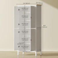 HOMCOM 69.5" Tall Kitchen Pantry Storage Cabinet with Motion Sensor LED Light, Modern Kitchen Pantry Cabinet, White(m-3)