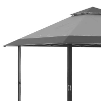 Outsunny 13' x 13' Pop Up Party Tent Outdoor Canopy with Top Vent, 3-Level Adjustable Height, and Roller Bag, Grey(m-10)