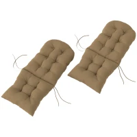 Outsunny Adirondack Chair Cushions Set of 2, Tufted High Back Patio Non-Slip Cushions for Adirondack Chairs, Khaki(m-1)