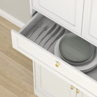 HOMCOM 72.4" Tall Kitchen Pantry Cabinet, Modern Freestanding Storage Cabinet with Shaker Doors and Adjustable Shelves, White(m-10)