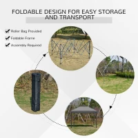 Outsunny 13' x 13' Pop Up Party Tent Outdoor Canopy with Top Vent, 3-Level Adjustable Height, and Roller Bag, Grey(m-6)