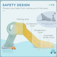 Qaba Toddler Slide, Indoor Foldable Kids Slide for 1.5-3 Years Old, Green(m-4)