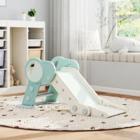 Qaba Toddler Slide Indoor, Foldable Kids Slide for Boys Girls 1.5-3 Years Old, Green(m-8)