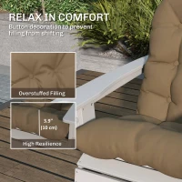 Outsunny Adirondack Chair Cushions Set of 2, Tufted High Back Patio Non-Slip Cushions for Adirondack Chairs, Khaki(m-4)