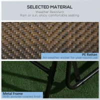Outsunny Outdoor Glider Loveseat, Steel Frame Rattan Gliding Chair, Mixed Brown(m-5)