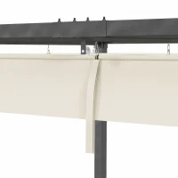 Outsunny 10' x 7' Patio Pergola with Retractable Canopy, Outdoor Sun Shelter, Yard Shade, Cream White(m-9)