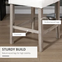 HOMCOM Modern Counter Bar Stools Tufted Upholstered Counter Chairs Set of 2 for Kitchen, Beige(m-5)