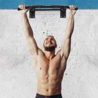 Soozier Pull Up Bar Wall Mount Chin Up Bar, Upper Body Strength Training Station with Non-Slip Foam for Home Gym, Black(m-8)