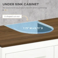kleankin Bathroom Sink Cabinet, Freestanding Under Sink Cabinet Adjustable Shelf(m-4)